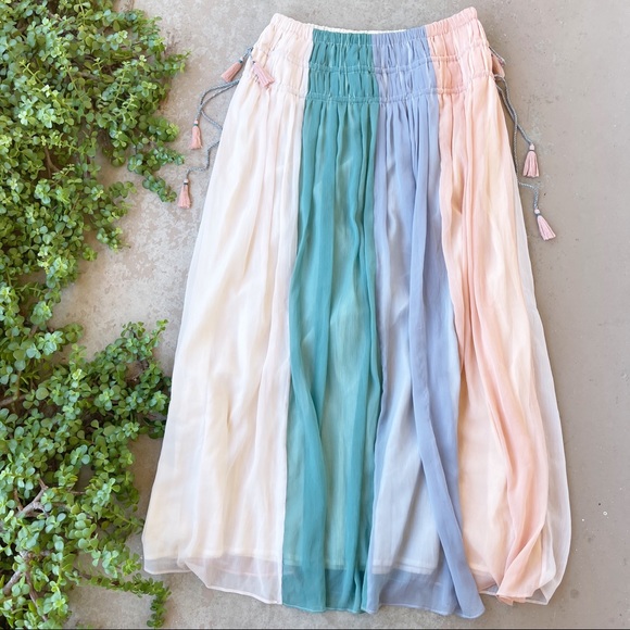Antik Batik Dresses & Skirts - Antik Batik Cleo Pastel Silk Chiffon Maxi Skirt